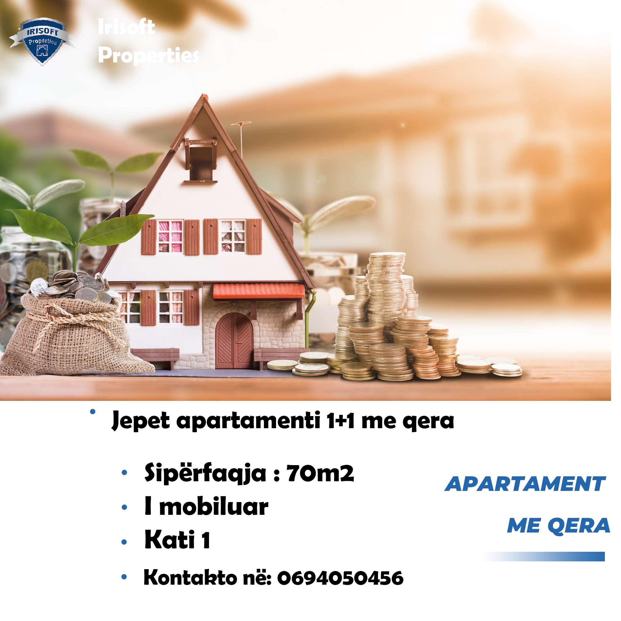 Jepet apartament 2+1 me qera